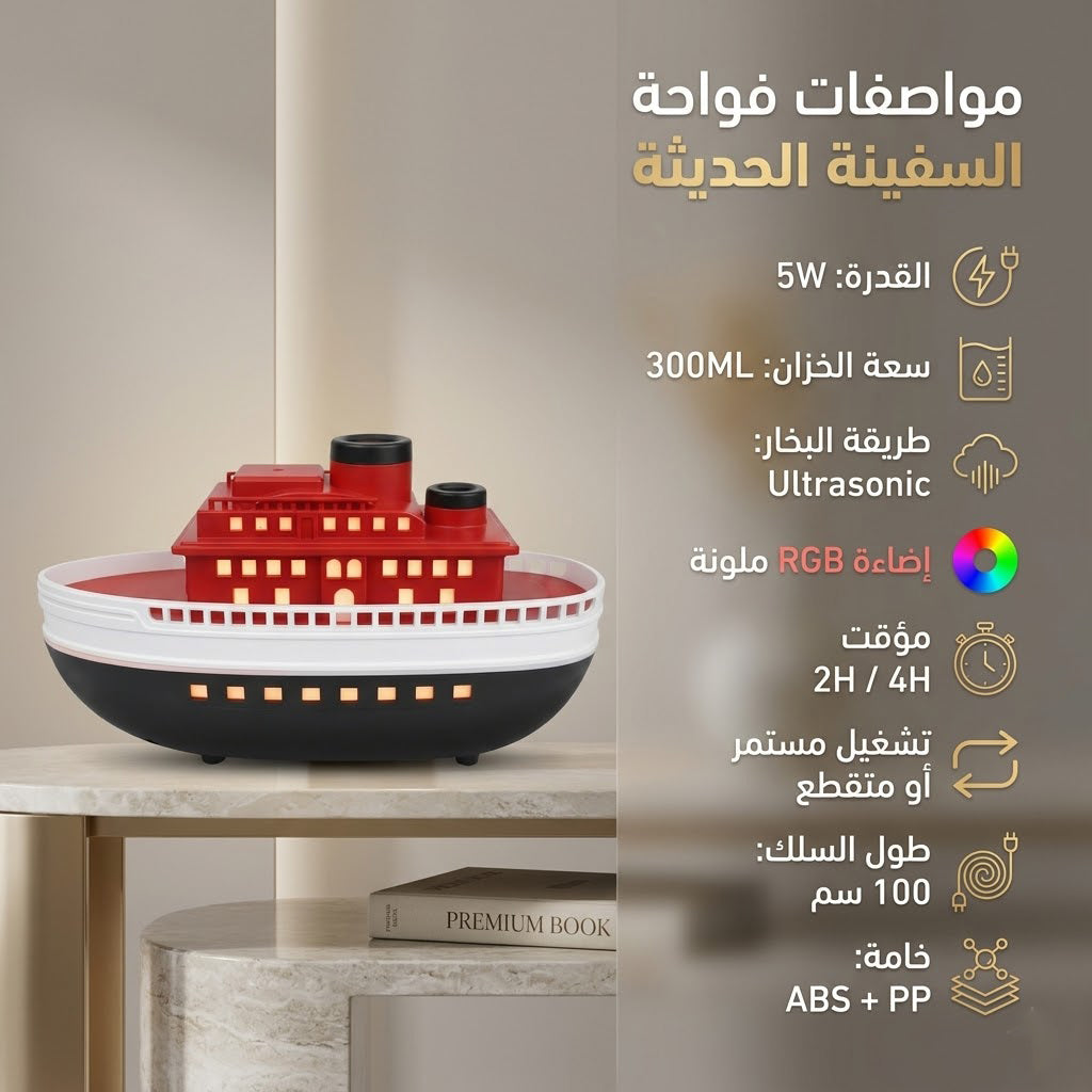 فواحة على شكل سفينة بخارية